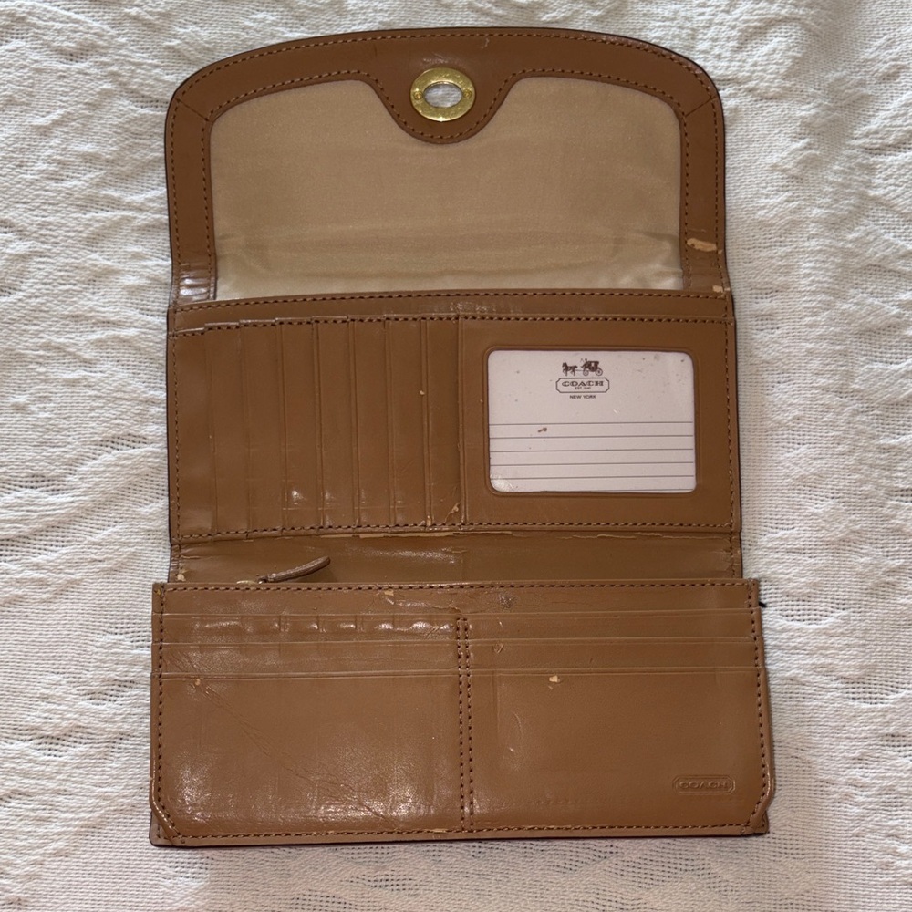 Vintage Coach Brown Leather Wallet, Peeling BNWOT - Picture 6 of 14
